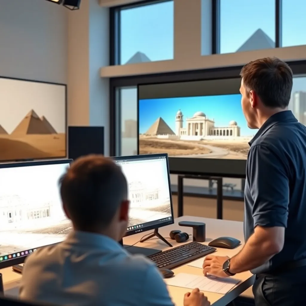 Student learning Maya interface with instructor guidance